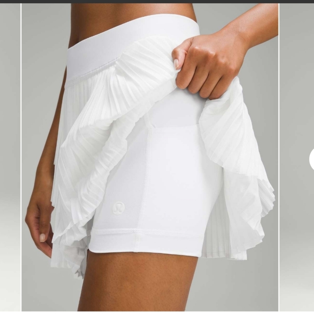 Lululemon Tiered Pleats High Rise Tennis Skort White Size 4 - Picture 4 of 14